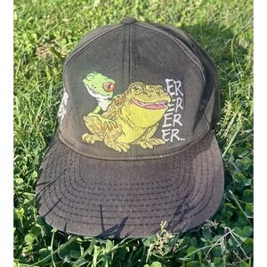 VINTAGE‎ Budweiser Hat Cap Snap Back Black Frogs This Bud's For You Mens 90s